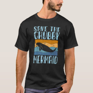 Save The Chubby Mermaid Save The Manatee Retro 2 T-Shirt