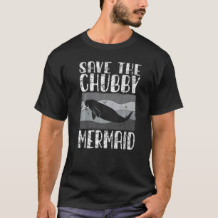 Save The Chubby Mermaid Save The Manatee Retro 3 T-Shirt