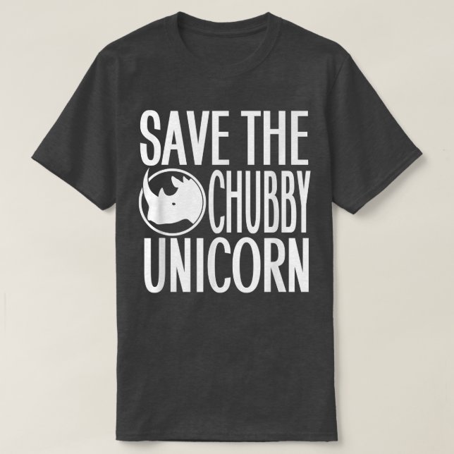 Save The Chubby Unicorn  Rhino Lover  & Gift  T-Shirt (Design Front)
