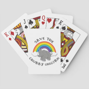 Save The Chubby Unicorn Rhino Playing Cards