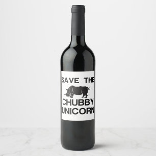 SAVE THE CHUBBY UNICORN RHINO WINE LABEL