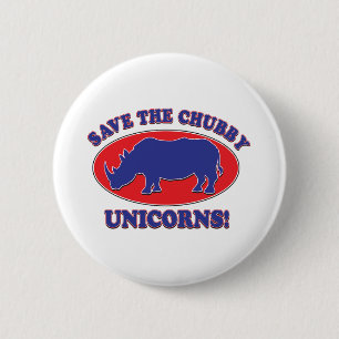 Save the Chubby Unicorns 6 Cm Round Badge