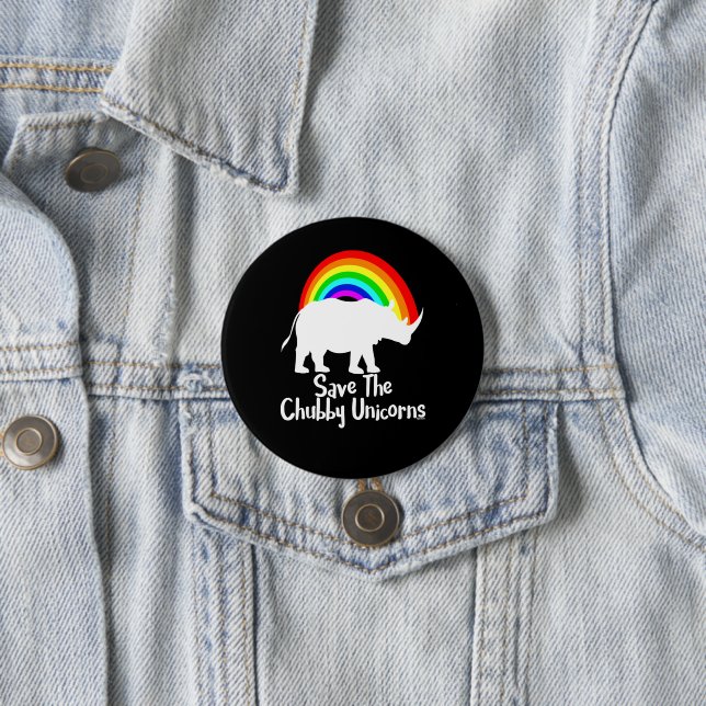 Save The Chubby Unicorns 7.5 Cm Round Badge (In Situ)