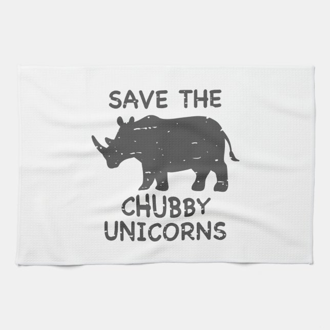 Save the chubby unicorns - Choose background colou Tea Towel (Horizontal)
