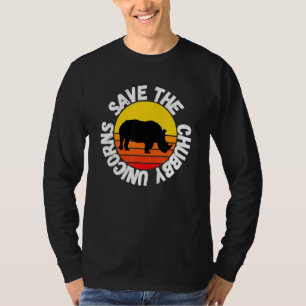 Save The Chubby Unicorns Colourful Rhino Animal R T-Shirt