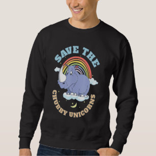 Save The Chubby Unicorns Cute Rhinoceros 4 Sweatshirt