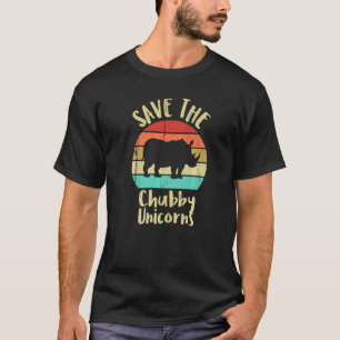 Save the Chubby Unicorns Fat Rhino  Retro Vintage T-Shirt