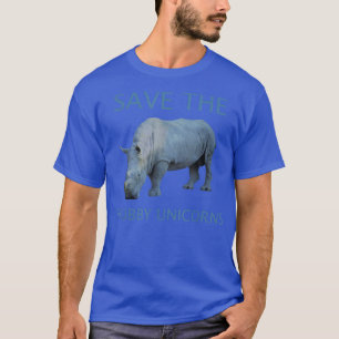 Save the Chubby Unicorns Funny Environmental Rhino T-Shirt
