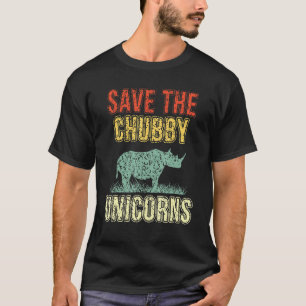 Save The Chubby Unicorns I Vintage Retro Rhino T-Shirt