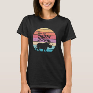 Save The Chubby Unicorns Retro Funny Rhino Joke T-Shirt