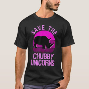 Save The Chubby Unicorns Retro Style Rhino T-Shirt