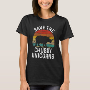 Save The Chubby Unicorns Retro Style Rhino T-Shirt