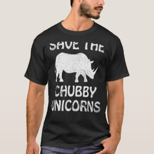 Save The Chubby Unicorns  Retro Vintage Rhino Unic T-Shirt