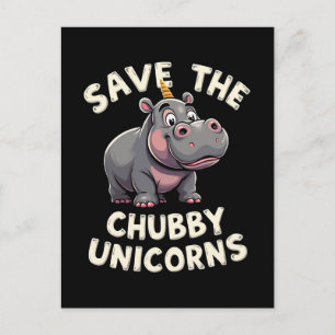 Save The Chubby Unicorns Rhino Animal Rights Holiday Postcard