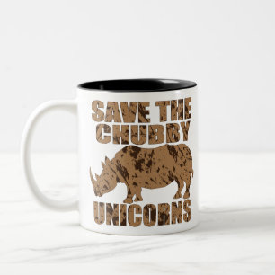 Save-The-Chubby-Unicorns Two-Tone Coffee Mug