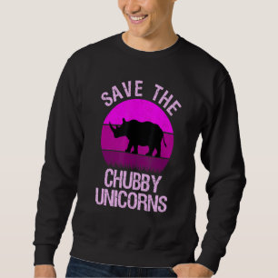 Save The Chubby Unicorns Vintage Colours Distresse Sweatshirt