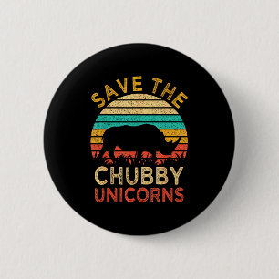 Save The Chubby Unicorns Vintage Funny Rhino Anima 6 Cm Round Badge