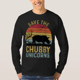 Save The Chubby Unicorns Vintage Funny Rhino Anima T-Shirt