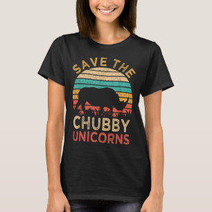 Save The Chubby Unicorns Vintage Funny Rhino Anima T-Shirt