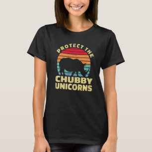 Save The Chubby Unicorns Vintage Funny Rhino Anima T-Shirt
