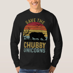 Save The Chubby Unicorns Vintage Funny Rhino Anima T-Shirt