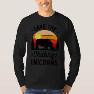 Save The Chubby Unicorns Vintage Rhino Animal Rig T-Shirt