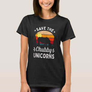 Save The Chubby Unicorns Vintage Rhino Animal Rig T-Shirt