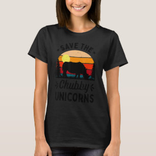 Save The Chubby Unicorns Vintage Rhino Animal Rig T-Shirt