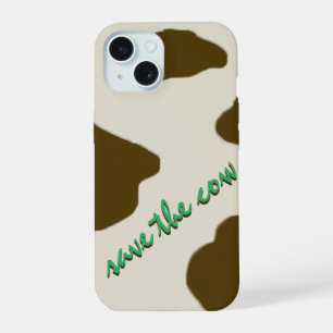 SAVE THE COW brown iPhone 15 Case