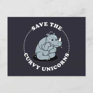 Save The Curvy Unicorns Postcard