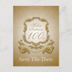 Save the Date 100th Birthday Personalised Postcard