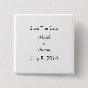 Save The Date 15 Cm Square Badge