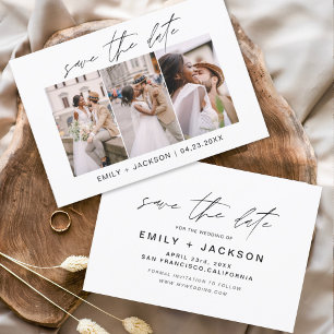 Save the Date 3 Photo Elegant Editable Modern