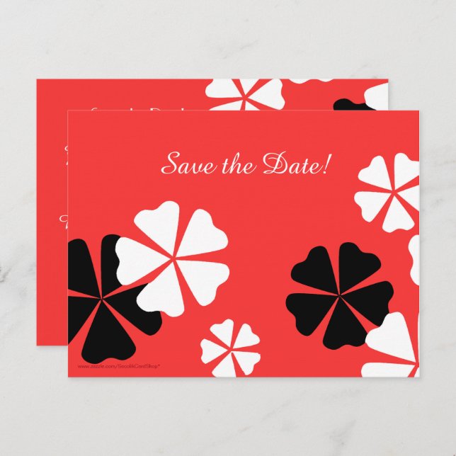 Save the Date 50th Birthday Party Red Announcement Postcard (Front/Back)