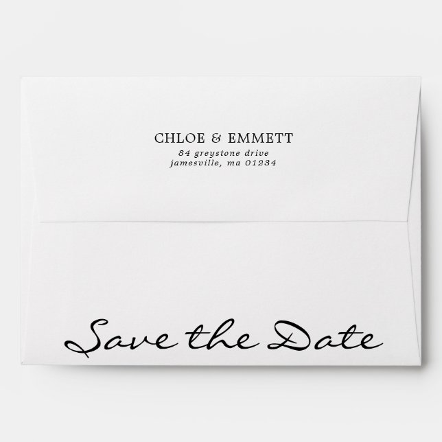 Save the Date  5x7 Return Address Envelope (Back (Top Flap))