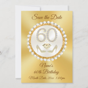 Save the Date 60th Birthday, Personalised Card