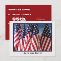 Save the Date 65th Birthday Party Invitation Flags