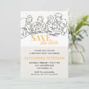 Save the date 67th birthday invitations Dinner