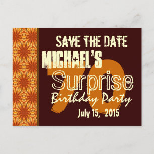 Save the Date 70th Surprise Birthday Gold Announcement Postcard