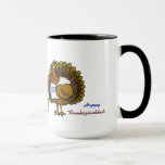 Save The Date 79811 Thanksgivukkah Mug<br><div class="desc">Once in a lifetime comes Thanksgivukkah! That's because for the first time since 1888 Hanukkah and Thanksgiving are at the same time. So, the blending of the word "Thanksgiving Hanukkah" now is "Thanksgivukkah"! To celebrate this, I designed a fun Jewish Turkey who is playing with a dreidel and wears a...</div>