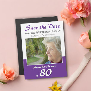 Save the Date 80th Birthday Party Photo Magnet