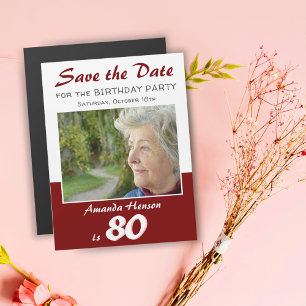 Save the Date 80th Birthday Party Photo Magnet