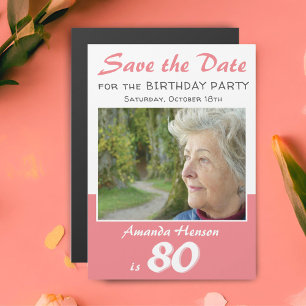 Save the Date 80th Birthday Party Photo Magnet