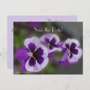 Save the Date 80th Birthday Party Purple Floral Announcement Postcard