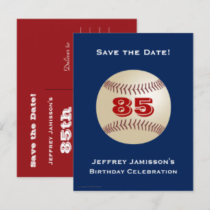 Save the Date 85th Birthday Baseball Postcard