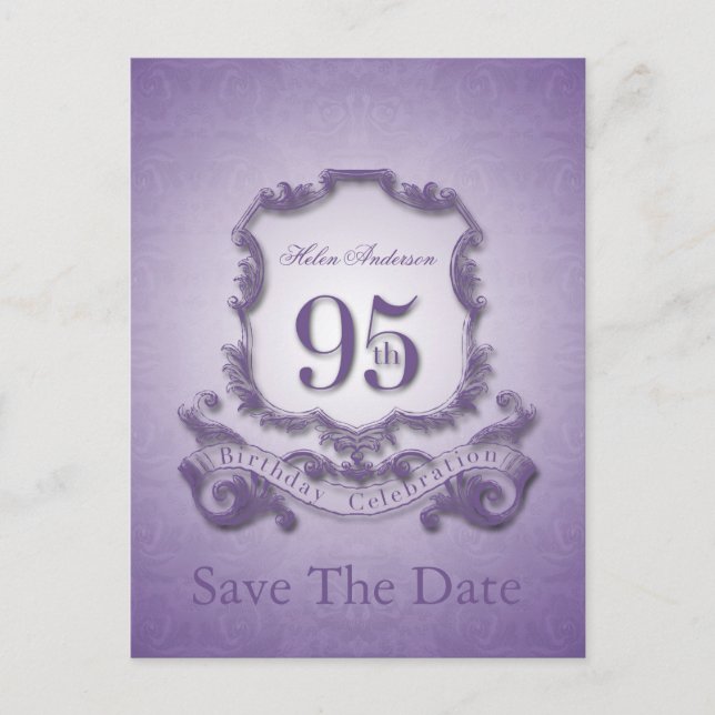 Save the Date 95th Birthday Personalised Postcard (Front)