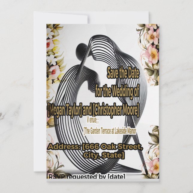 save the date abstract art Invitation card (Front)
