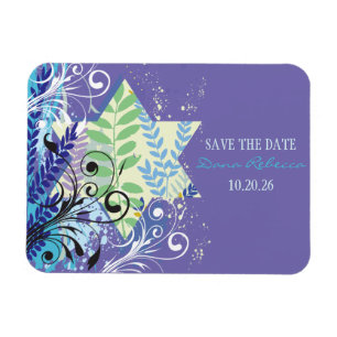 Save the DATE ABSTRACT FLORAL STAR Bat Mitzvah Magnet