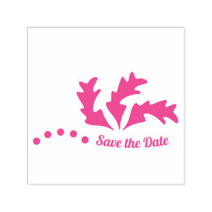 Save the Date Abstract Leaves Self-inking Stamp