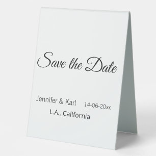 Save the date add couple name place date photo tex